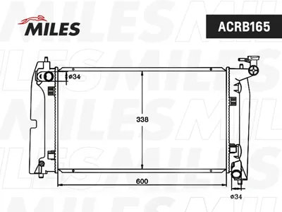 MILES ACRB165 Радиатор Toyota Avensis 02- Corolla 01- 1.41.8 MT паяный