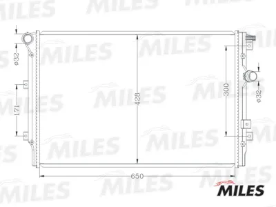 MILES ACRB189 Радиатор VW Tiguan Sharan 1.4-2.02.0TD 07-