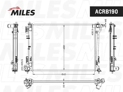 MILES ACRB190 Радиатор двигателя Kia Sportage (QL) Hyundai Tucson (TL) паяный