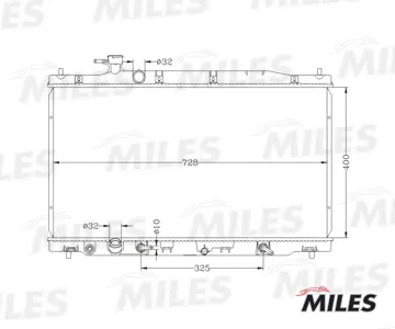 MILES ACRB225 Радиатор двигателя , (Паяный, для АКППМКПП) Honda CR-V 2.4 09-