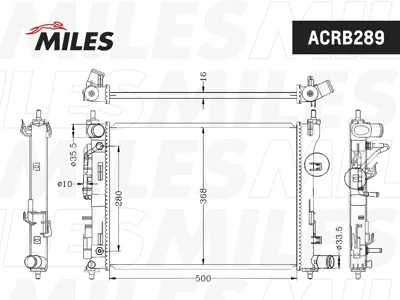 MILES ACRB289 Радиатор двигателя Kia Rio (FB) Hyundai Solaris (HCR) 17- АТ паяный