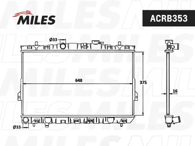 MILES ACRB353 Радиатор Hyundai Elantra XD 1.61.8 MT 00-