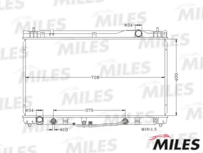 MILES ACRB370 Радиатор двигателя , (Паяный, для АКППМКПП) Toyota Camry 3.0 01-
