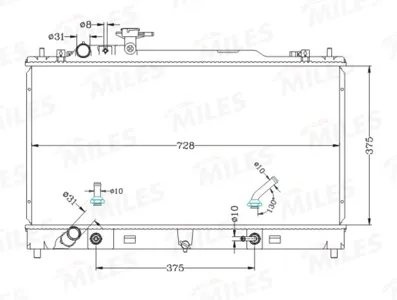MILES ACRB473 Радиатор Mazda 6 1.82.0 AT 05-