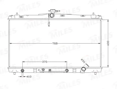 MILES ACRB533 Радиатор (паяный) Toyota Camry 2.5 AT 11-16 (NISSENS 646906)