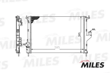 MILES ACRM003 Радиатор (механическая сборка)  Renault  Duster Logan Sandero Lada Largus 1.2-1.61.5D +AC 09-) (NISSENS 637612)