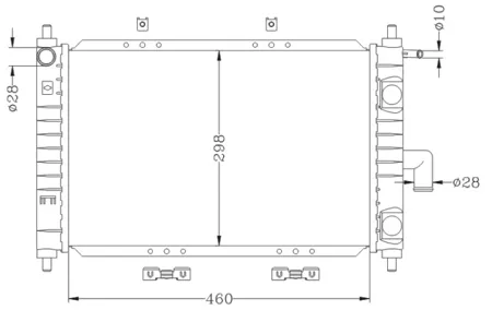 MILES ACRM008 Радиатор (механическая сборка) Daewoo Matiz 08-1.0 98-) (NISSENS 61646)