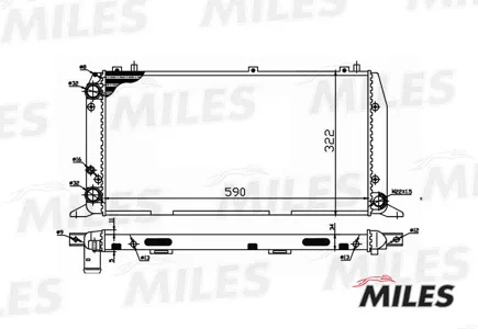 MILES ACRM012 Радиатор (механическая сборка) Audi A80 1.6-2.0 86-94) (NISSENS 604361)