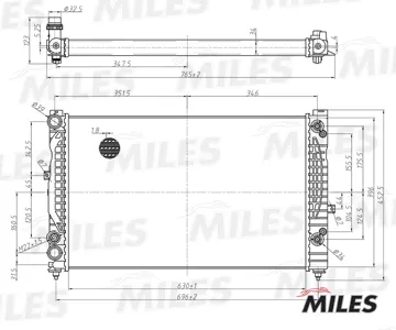 MILES ACRM013 Радиатор (механическая сборка) Audi A4 1.6-2.31.9TD 95-) (NISSENS 60229)