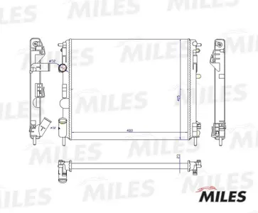 MILES ACRM015 Радиатор (механическая сборка) Renault Logan Clio 1.2-1.61.9D 98- с конд.) (NISSENS 637931)