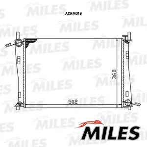 MILES ACRM019 Радиатор (механическая сборка) Ford Fiesta Fusion 1.25-1.6 MT 01- (NISSENS 62028A)