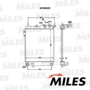 MILES ACRM025 Радиатор Hyundai Getz 1.1-1.6 02-