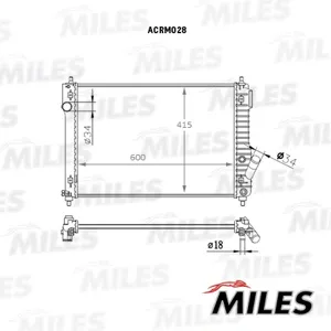 MILES ACRM028 Радиатор (механическая сборка) Chevrolet Aveo 1.21.41.6 09- (NISSENS 61687)