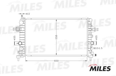 MILES ACRM031 Радиатор (механическая сборка) Opel Astra H 1.61.8 04-) (NISSENS 63028A)