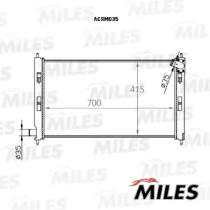 MILES ACRM035 Радиатор (механическая сборка) Mitsubishi Lancer 1.5-2.0 08- (NISSENS 628952)
