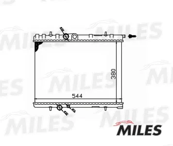 MILES ACRM043 Радиатор (механическая сборка) Peugeot 307 1.4-2.0 01-) (NISSENS 63744A)
