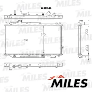 MILES ACRM048 Радиатор Kia SPECTRASHUMA 1.5-1.8 AT 96-07