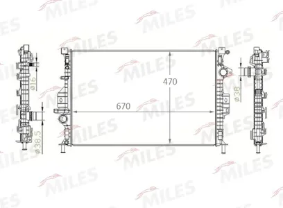 MILES ACRM081 Радиатор (механическая сборка) Ford Mondeo IV 2.0D2.5D4.43.22.52.4D3.22.4D (NISSENS 65615A)
