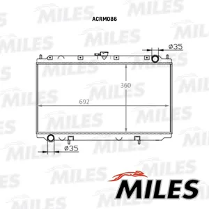 MILES ACRM086 Радиатор Nissan Primera 1.6-2.0 96-03
