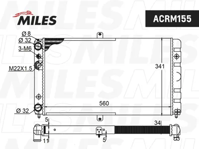MILES ACRM155 Радиатор Lada 110-112 1.5 95-00-