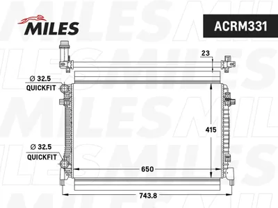 MILES ACRM331 Радиатор двигателя Skoda Octavia A7 1.6 (110 лс)