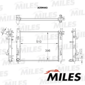 MILES ACRM443 Радиатор (механическая сборка)  Renault  Logan Sandero Clio 1.2-1.6 10- (NISSENS 637624)