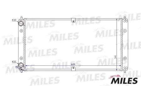 MILES ACRM484 Радиатор охлаждения двигателя алюм. 2123 Шеви