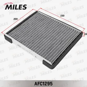 MILES AFC1295 Фильтр салона Hyundai Accent III (MC) до -07 (230x200x20) угольный