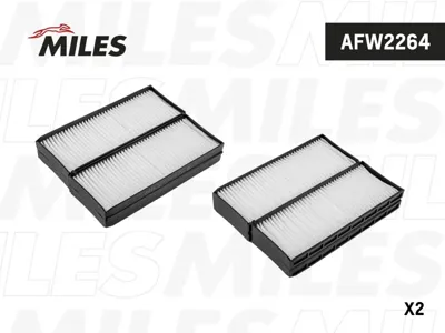 MILES AFW2264 Фильтр салона (упаковка 2шт.) Hyundai Santa Fe 03- (FILTRON K1280-2X, MANN CU2542-2)
