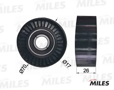 MILES AG03012 Ролик ремня приводного Chrysler Jeep Mazda 2.04.25.76.1