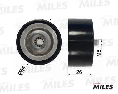 MILES AG03064 Ролик ремня приводного (c крепежным болтом) Mercedes Sprinter 2.2D 09- 54x26