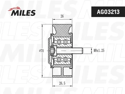 MILES AG03213 Ролик ремня приводного BMW E90 1.8D-3.0D