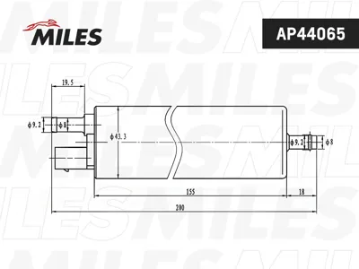 MILES AP44065 Насос топливный BMW 3 E46X5 E53 Diesel 5 bar