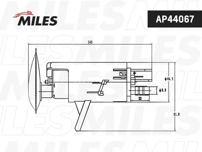 MILES AP44067 Насос топливный в сборе BMW E46 3 bar 150 lh