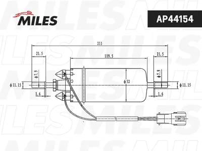 MILES AP44154 Насос топливный Hyundai Santa Fe I (SM) 2.0 CRDi 3bar 170 lh