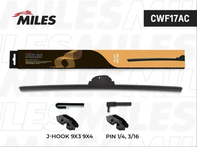 MILES CWF17AC Щетка стеклоочистителя бескаркасная (17430мм адаптер HOOK 9x39x4)