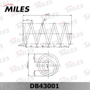 MILES DB43001 Пружина передняя Ford Focus II 1.6D1.82.0 ( RG3405)