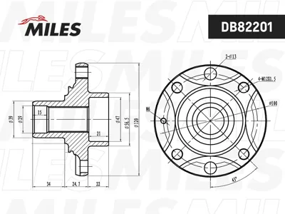 MILES DB82201 Ступица колеса (4 шпильки), Chevrolet Lanos 05- Daewoo Nexia 08- Nubira 97- Espero 91-