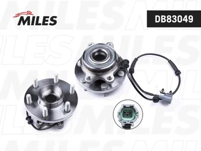 MILES DB83049 Ступица с подшипником передняя +ABS, Nissan Pathfinder Navara 05- AWD.