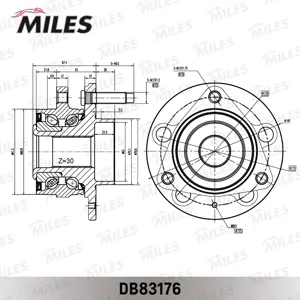 MILES DB83176 Ступица с подшипником Opel Astra J Chevrolet Cruze 16 d=115x 09- пер.
