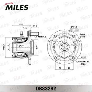 MILES DB83292 Ступица с подшипником Honda PILOT Acura MDX II 06- пер. AWD