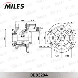 MILES DB83294 Ступица с подшипником Subaru Tribeca 05- зад.