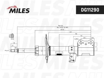 MILES DG11290 Амортизатор Toyota Corolla 02- пер.лев.газ