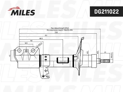MILES DG211022 Амортизатор Toyota Corolla Fielder 4WD пер.прав.