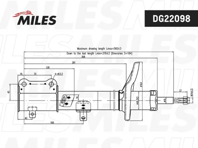 MILES DG22098 Амортизатор Toyota Corolla Sprinter (EEAE100) 0691-0595 зад.прав.газ.