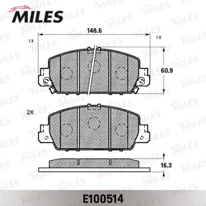 MILES E100514 Колодки торм. Honda Accord 14- передние