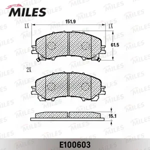 MILES E100603 Колодки торм. Nissan X-Trail (32) Infiniti Q50 13- передние