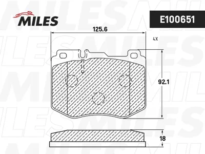 MILES E100651 Колодки торм.передние Mercedes W205 14-