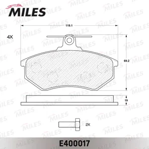MILES E400017 Колодки торм. Audi А80 VW 87>97 передние