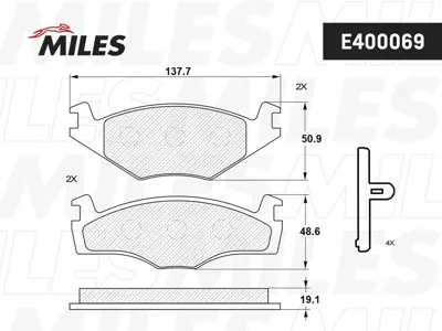 MILES E400069 Колодки торм. VW G2 1.6G3 1.41.61.9D передние
